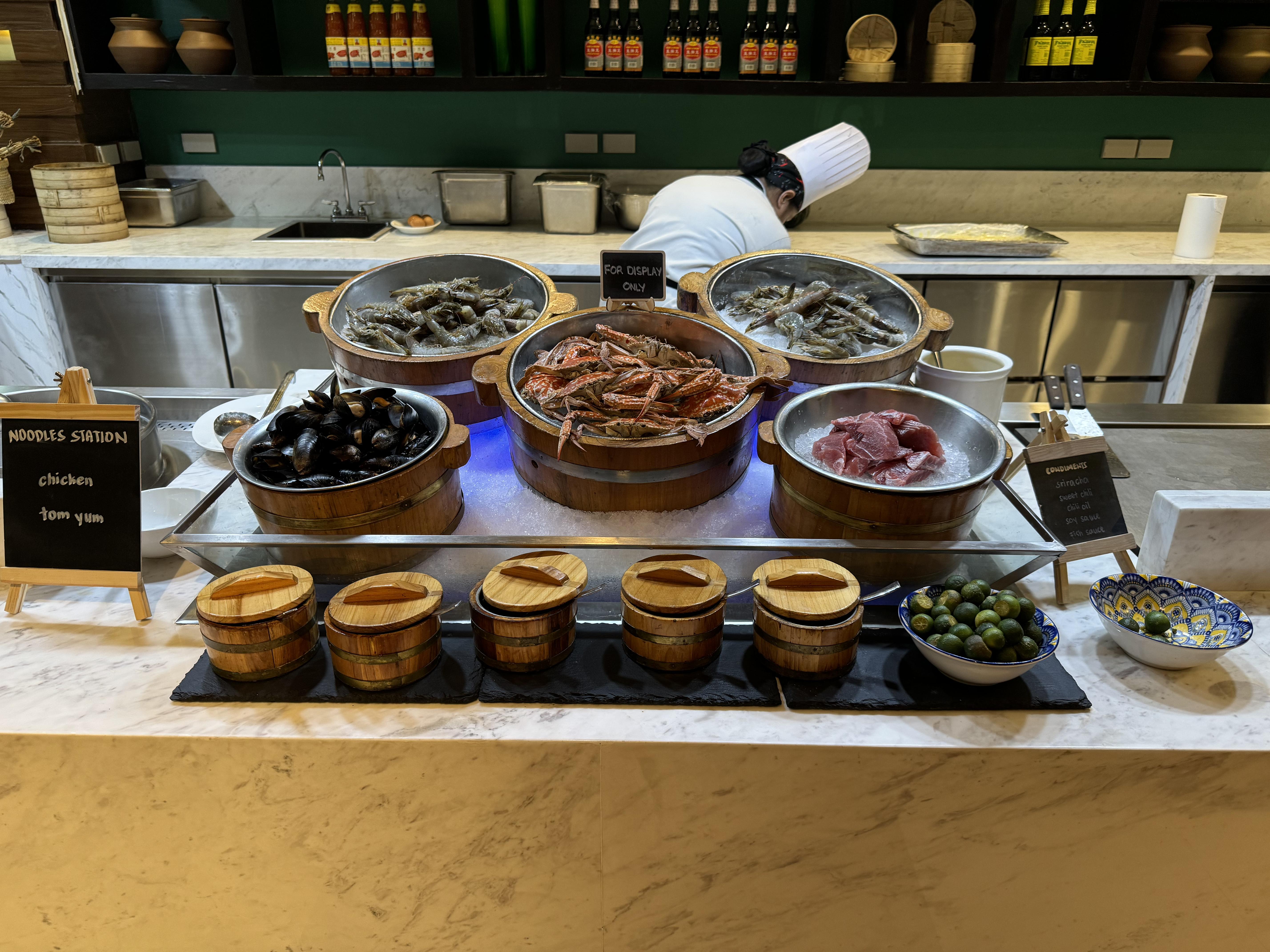 Commercial kitchen stainless steel equipment and work surfaces