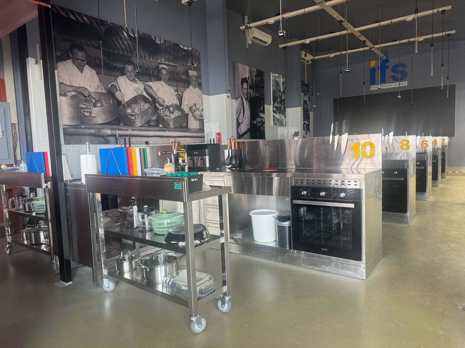 International Food Services Laboratory School training kitchen stations and equipment