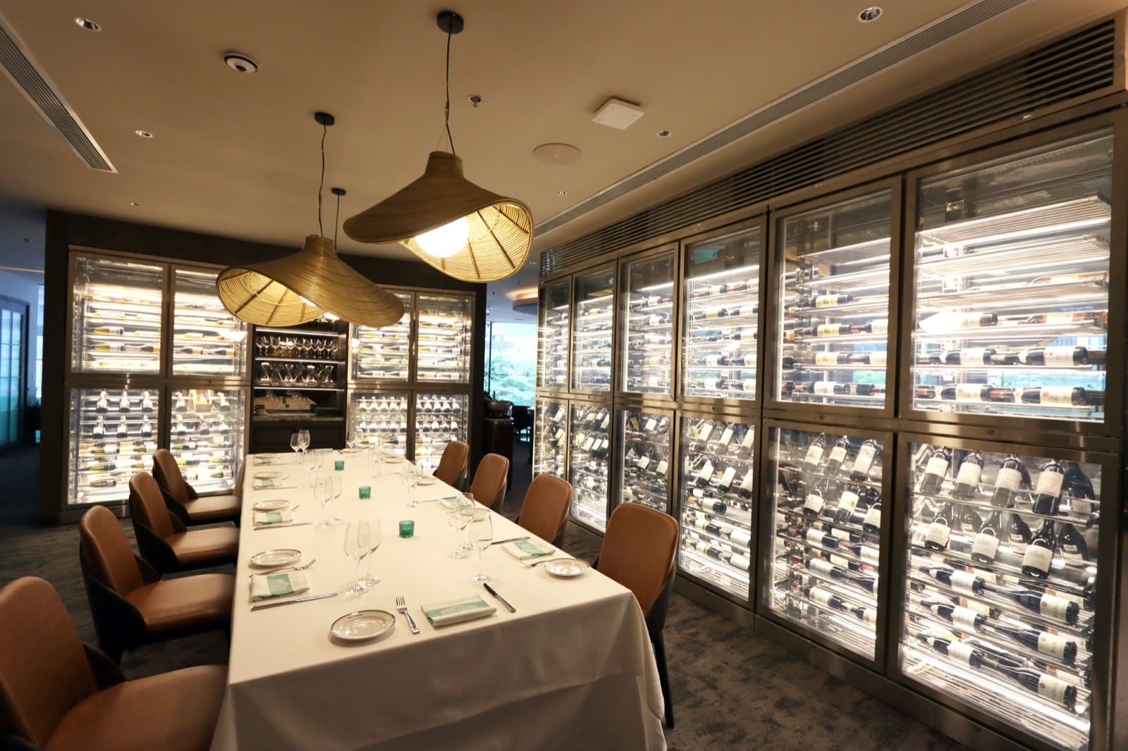 Smith and Wollensky wine room and restaurant support area