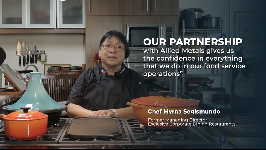 Exclusive Corporate Dining testimonial for Allied Metals from Chef Myrna Segismundo
