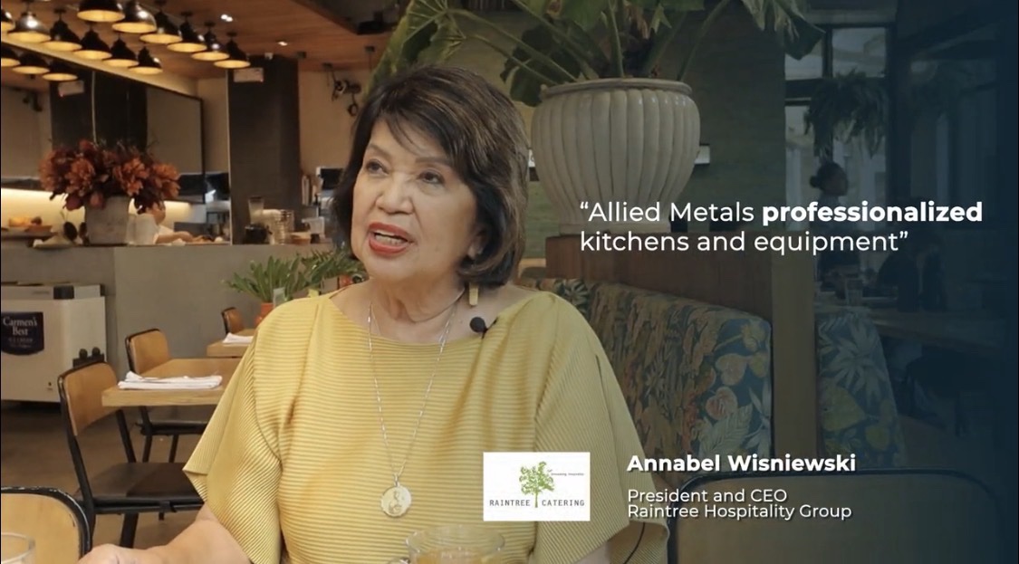 Raintree Hospitality Group professionalized kitchens testimonial for Allied Metals from Annabel Wisniewski