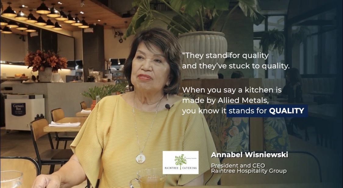 Raintree Hospitality Group quality testimonial for Allied Metals from Annabel Wisniewski